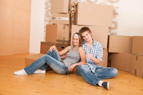 Moving van and boxes for Lambeth home removals