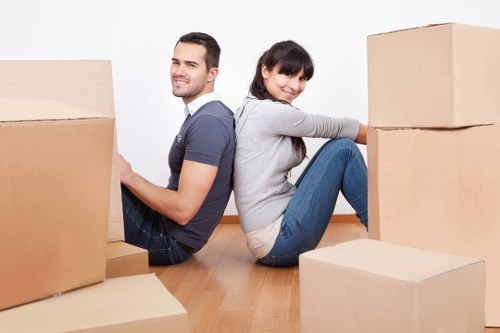 Moving van near flats and apartments in Lambeth