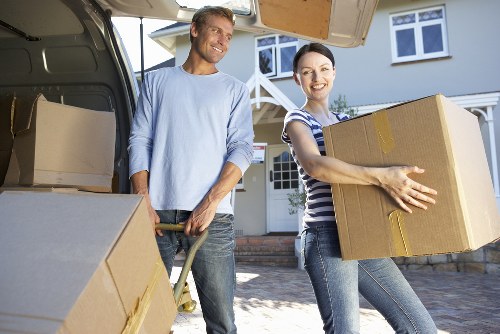 Loading furniture and boxes into a van for a Lambeth relocation